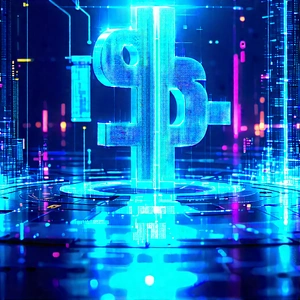 Financial Technology In Design Studio With Large, Blue,