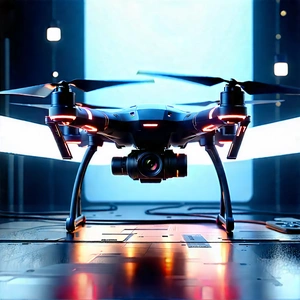 Drone With Digital Artwork With Black Drone