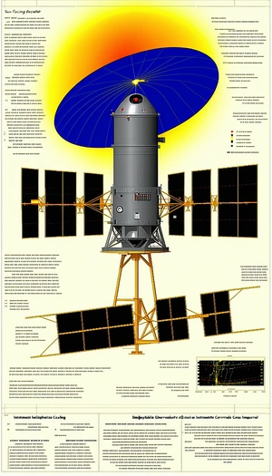 A Space Shuttle Is Shown In A Diagram, With A Large Umbrella-like Structure Above It