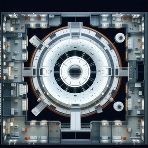 The Image Is A 3d Model Of A Space Station, Showcasing The Interior Of The Spacecraft