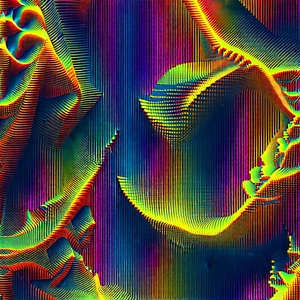Abstract Fantasy Art: Fractal pattern with high-contrast color palette