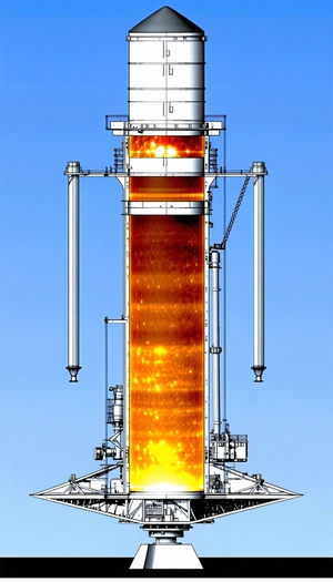 A Large, Tall Structure Is Shown In A Blue Sky