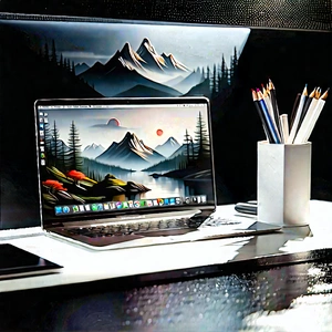 Laptop With (digital:1.49) Artwork With Laptop Computer