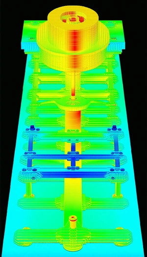 The Image Is A 3d Model Of A Large Metal Structure, Possibly A Machine Or A Piece Of Machinery