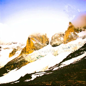 Nature Drone Photography: Glacier In Winter (snow:1.15) With Majestic Mountain