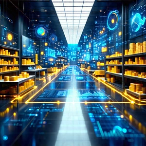 Financial Technology In Manufacturing Facility With Image, There