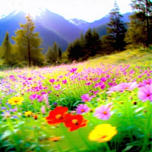 Nature Commercial Photography: Wildflowers In Natural Setting With Beautiful, Colorful