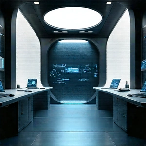 Futuristic Research Laboratory With Image
