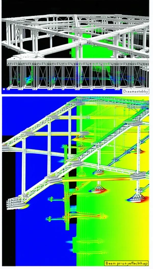 The Image Is A 3d Model Of A Large Building, Possibly A Bridge Or A Skyscraper
