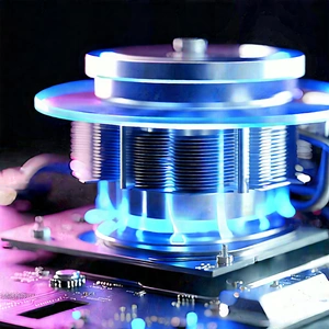 Close-up Of Cooling System With Close-up Blue
