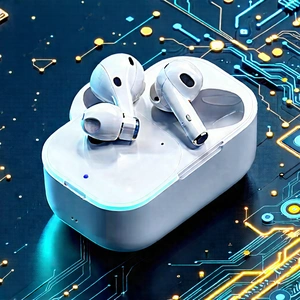 Wireless Earbuds With Data Visualization With Pair White