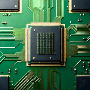 Tech Matte Painting: Close-up of microprocessor