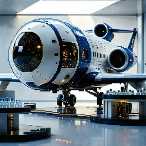 Aerospace Technology In (modern:1.39) Laboratory With Large Blue