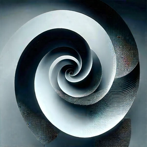Abstract 3D Render: Spirals with dramatic contrast