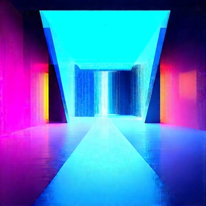 Futuristic Smart Home With Blue Purple