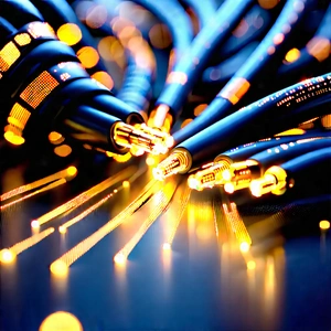 Close-up of fiber optic cables