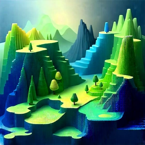 Abstract Voxel Art: Abstract Interpretation Of Growth Patterns With Three-dimensional, Colorful,