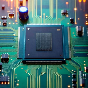 Tech Minimalist Design: Close-up of microprocessor