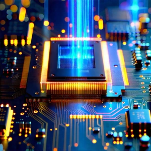 Microchip With Laser Scanning With Close-up Computer