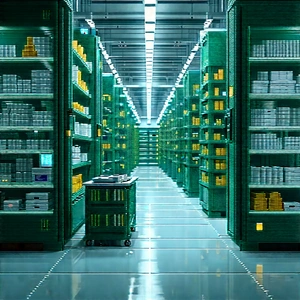 Healthcare Technology In Manufacturing Facility With Large, Well-lit