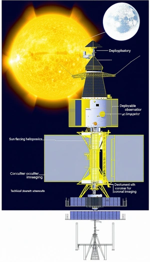 The Image Is A Diagram Of A Spacecraft, Specifically A Satellite, With Various Parts Labeled