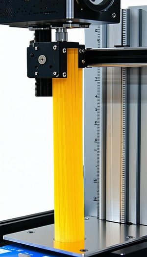 A Yellow Measuring Tape That Is Attached To A Metal Frame