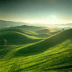 Nature Product Photography: Rolling hills during sunrise