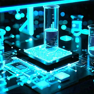 Financial Technology In Modern Laboratory With Image, There