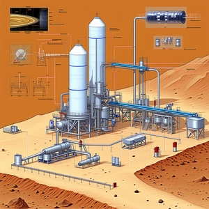 The Image Is A Detailed Drawing Of A Large Industrial Plant, Likely A Refinery Or A Chemical Plant