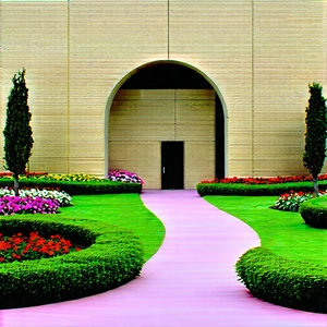 Lifestyle Architectural Photography: Spring Gardening During Festival Time With Large Building