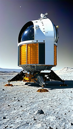 A Large Spacecraft Is Sitting On The Moon's Surface