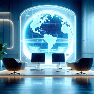 Futuristic Tech Startup Office With Image, There