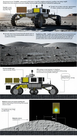 The Image Is A Four-panel Display, Each Panel Showing A Different Aspect Of A Rover Vehicle