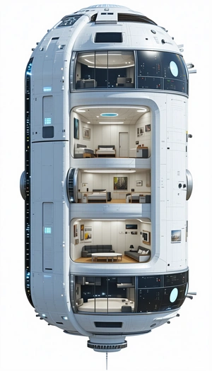 A Large White Building Is Shown In A 3d Model