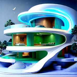 Futuristic Smart Home With Futuristic, Modern-looking