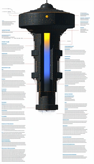 A Large, Blue And White Diagram Is Displayed On A Page