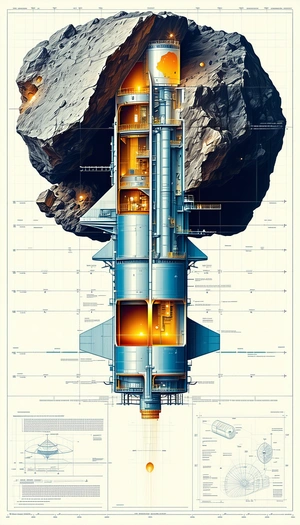 A Large Blue Structure Is Shown In A Drawing, With A Smaller Blue Structure Inside Of It