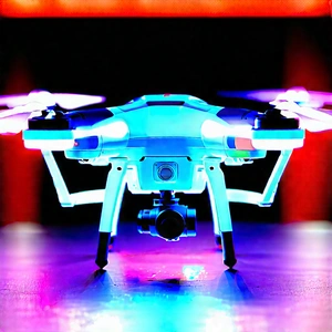 Drone With Glowing Screen With Small Blue