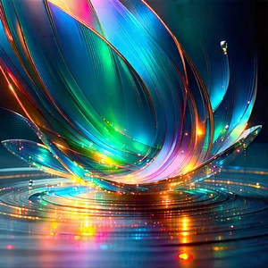 Abstract Concept Art: Abstract Interpretation Of Light Refraction With Vibrant Colorful