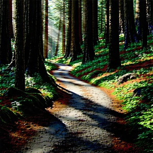 Nature Aerial Photography: Path through redwood forest
