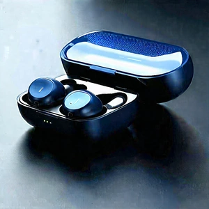 Wireless Earbuds With Data Visualization With Pair Blue
