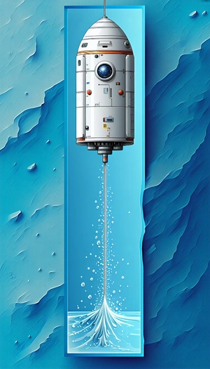 A Space Shuttle Flying Through The Air, With A Blue Background