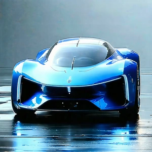 Tech Concept Art: Innovative Electric Vehicle Design With Blue Sports