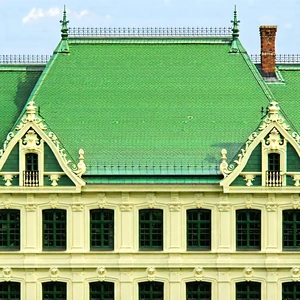 Urban Stock Photography: Historic building with green rooftop