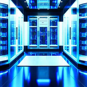Tech Digital Illustration: (futuristic:1.34) Server Room With Image, There