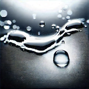 Abstract Black And White Photography: Macro View Of Liquid Interface With Close-up Drop