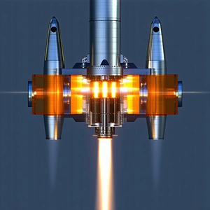 A Rocket Is Shown In A Close-up View, With Its Engine And Exhaust Visible