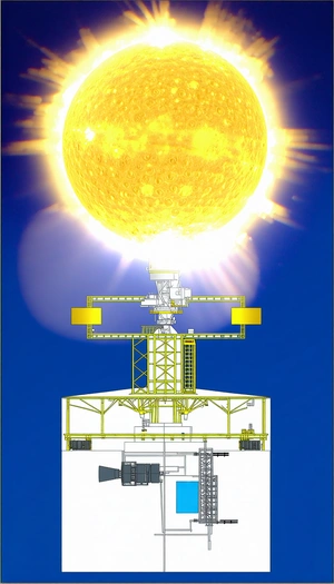 A Large Yellow Sun Is Shining Brightly In The Sky