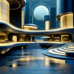 Futuristic Innovation Hub With Image, There
