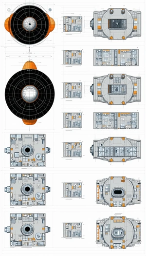 The Image Is A Collection Of Various Diagrams And Drawings Of A Spacecraft